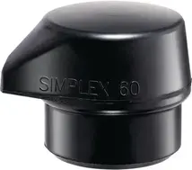 SIMPLEX-vaihtopää 60mm kumikomposiitti, musta, pystyssä pysyvä malli EH 3202.260 Halder