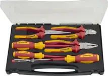 Pliers/tool set 7-part multi-component handles plastic case VDE PROMAT