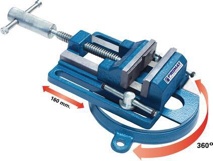 Machine vice jaw W. 100mm clamping W. 100mm hole spacing 110 x 220mm 360degree rotatable 160mm adjustable length PROMAT