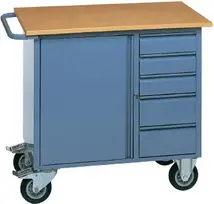 Mobile workshop H920xW1080xD590mm pigeon blue, RAL 5014 no. of drawers x H 3 x 95, 2 x 142 mm PROMAT