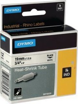 Labelling tape tape width 19 mm tape length 1.5 m heat shrink hose black on white DYMO