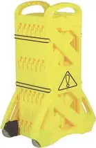Barrier fence yellow polyethylene W600xH1000mm portable, in 16 parts RUBBERMAID